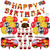 Kids Fire Truck Birthday Supplies Firefighter Birthday Party Decorations Fire Party Decoration with Firetruck Balloons Fire Hydrant Banner Fire Cake Toppers