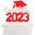 Congratulations 2023 Graduation Cake Topper - Class Of 2023 Grad Party Red Glitter Cake Topper - Congrats Nurse Graduation Party Decoration
