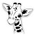 Giraffe Cutie Sticker - 3" Laptop Sticker - Waterproof Vinyl for Car, Phone, Water Bottle - Giraffe Decal