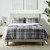 Amazon Basics Ultra-Soft Micromink Sherpa Comforter 3-Piece Bedding Set, Full/Queen, Gray Plaid