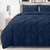 Nestl Twin Comforter Set Pinch Pleat Comforter, Bedding Comforter Sets, Comforter Set for Twin Bed, Pintuck Comforter Set Twin/Twin XL Size, Down Comforter with 1 Pillow Sham, 2-Piece - Navy Blue