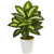 Nearly Natural 22in. Dieffenbachia Artificial Swirl Planter Silk Plants, Green