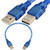 LUTIONS 25CM USB 2.0 A Male to USB 2.0 A Male Sync Data Charge Short Cable Cord Adapter (Blue)
