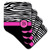 3dRose CST_154273_3 Letter B Monogrammed Black White Zebra Stripes Animal Print with Hot Pink Personalized Initial- Ceramic Tile Coasters, Set of 4