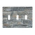 Gray Farmhouse Rustic Stone Triple Toggle Light Switch Cover Decorative 3 Gang Wall Plate Faceplate For Kitchen Bedroom Bathroom Room Standard Size 4.5" X 6.38"