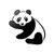 Panda Waving - Vinyl - 5" tall (Color: BLACK) decal laptop tablet skateboard car windows stickers