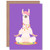 Wee Blue Coo Llama Cute Meditation Greeting Card With Envelope Inside Premium Quality