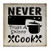 COCOKEN Never Trust A Skinny Cook Wooden Plaque, Wood Sign, 16" x 16" Elegant Wall Hanging Sign Plaque, Rustic Printed Hanging Wall Art Decor for Living Room Bedroom Dinning Room