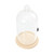 Angoily Cloche Cloche Dome Cover Lid with Wooden Base for Infuser for Smoker Infusion Plates Bowls and Glasses Transparent 21cm Dessert Dome Cover