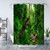 Tropical Rainforest Shower Curtain Jungle Forest Green Palms Leaves Botanical Exotic Plants in Wild Primeval Nature Landscape Waterfall Mossy Rocks Stream Fabric Bathroom Curtain Set with Hook