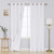 Deconovo Microfiber Coating Back Layer Grommet Blackout Thermal Insulated Room Darkening Curtains for Bedroom 2 Panels, 52W x 95L Inch, Platinum White
