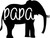 Papa Elephant Family Herd Adult Dad Wall Decals for Walls Peel and Stick Wall Art murals Black Small 8 Inch
