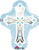Anagram International Blue Cross Shape Foil Balloon, 28", Multicolor