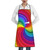 TOMPPY Rainbow Swirl Printed Apron Waterproof Kitchen Apron For Women Adjustable Waist Cooking Apron With Pockets Suitable For Home Kitchen Cooking Waitress Chef Grill Apron