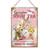 Swavecat Wall Art Decor Sign Easter Bunny Flowers Spring Time Sign Pink Stripes Cookie Tea Cupcakes Wall Hanging Plaques Easter Eggs Farmhouse Bunny Wood Plaque for Bedroom 12x18in