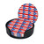 Round Coaster Set of 6 with Holder Puerto-Rico-Flag Leather Coasters for Drinks
