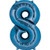 Anagram Balloons Foil Balloon 2829401 Number 8-Blue, 34"