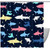 VAPOKF Shower Curtain for Bathroom Decor, Colorful Sharks Pattern and Stars Waterproof Polyester Fabric Bath Curtain Set with 12 Hooks - 60x72 Inches