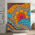 Yibuda Boho Abstract Sun Mid Century Shower Curtain Colorful Retro Aesthetic Sun Wave Shower Curtain Fabric Polyester Waterproof Bohemia Bathroom Curtains with Hooks 60x72 in