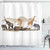 Ambesonne Savannah Shower Curtain, Cartoon Illustration of Wild Savannahs Animals Exotic Giraffe Lion Zebra Print, Cloth Fabric Bathroom Decor Set with Hooks, 69" W x 70" L, Brown Beige
