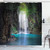 Ambesonne Nature Shower Curtain, Surreal Scene Deep Down in Rainforest with Waterfall Idyllic Image, Cloth Fabric Bathroom Decor Set with Hooks, 69" W x 84" L, Fern Green