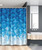 Ambesonne Geometric Stall Shower Curtain, Geometric Gradient Digital Texture with Mosaic Triangle Pixel Graphic Print Art, Fabric Bathroom Decor Set with Hooks, 54" W x 78" L, Blue White