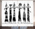 Ambesonne African Curtains, Sketch of Local Women Jugs Silhouettes Patterned Dresses, Living Room Bedroom Window Drapes 2 Panel Set, 108" X 63", Black and White
