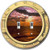 Rikki Knight RND-LSPDBL-191 Porthole Sunset Round Design Double Toggle Light Switch Plate