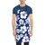 Unisex Bib Apron Blue Navy Hibiscus Pattern Waterproof Kitchen Cooking Aprons With 2 Pockets