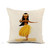 Awowee Flax Throw Pillow Cover Hawaiian Girl Dancing Hula Cute Polynesian Dancer in Costume 18x18 Inches Pillowcase Home Decor Square Cotton Linen Pillow Case Cushion Cover