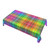 Rectangle Tablecloth Rainbow-Crayons-Tartan 60 X 90 Inch Washable Polyester Table Cloth Table Cover for Dining Table Camping
