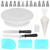 69 Pcs Cake Decorating Kit Supplies Tools with Cake Turntable Stand, 2 Icing Spatula, 50 Disposable Pastry Bags, 12 Piping Tips, 3 Icing Smoother and 1 Coupler, Piping Bags and Tips Set, White