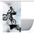 Polyester Fabric Waterproof Shower Curtain or Liner Bath Stall Size Biker Sport Illustration Hotel Bathroom Curtains with Grommets, 48x72