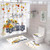 Pulch Ritudinous Hello Fall Shower Curtains 4 Pcs Maple Leaves Sets with Non-Slip Rugs, Toilet Lid Cover and Bath Mat, Waterproof Autumn Truck Pumpkin Shower Curtains with 12 Hook