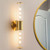 RUIYEY Wall Sconces Light Fixtures - T10 Bulb (Included) Gold Sconce Wall Lights with Glass Shade, 2-Light Up and Down Bathroom Vanity Light Fixtures Over Mirror