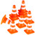 PATKAW 10Pcs Mini Traffic Cones Traffic Signs Training Roadblock Cones Cake Toppers Mini Orange Cones for Dollhouse Construction Theme Party Supplies Sports Activity Cones