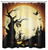 LB Halloween Gothic Castle Shower Curtains for Bathroom Horror Graveyard Spider Web Pumpkin Witch Spooky Night Shower Curtain Set with Hooks 72x78 inch Waterproof Polyester Fabric Decorations