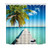 LB Tropical Coast Palm Leaf Shower Curtains for Bathroom Seaside Blue Ocean Sea Turquoise Shower Curtain Set with Hooks 72x78 inch Waterproof Polyester Fabric Bathroom Decorations