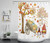 LB Fall Harvest Shower Curtain Autumn Tree Maple Leaves Gnomes Pumpkin Wooden Cart Thanksgiving Shower Curtains for Bathroom Set Decor with Hooks 60x72 inch Fabric,Machine Washable