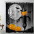 LB Halloween Scarecrow Shower Curtain for Bathroom,Orange Pumpkin with Magic Witch Hat and Bat on Black Night Space Fabric Shower Curtain with Hooks,Full Moon Bathroom Curtain Shower Set, 72x78 inches