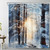 LB Winter Forest Shower Curtain Decor, Sunshine Through Jungle Snow Scenery Shower Curtain for Bathroom 72x72 Inch Polyester Fabric Bathroom Decoration Bath Curtains Hooks Included