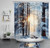 LB Winter Forest Shower Curtain Sets with Rugs Sunshine Through Jungle Snow Scenery Fabric Shower Curtain with Hooks Nature Landscape Bathroom Curtains Shower Set, 72x72 inches