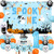 Wonmelody Spooky One Halloween Birthday Decorations Blue Orange Halloween 1st Party for Boys Spooky One Backdrop One Highchair Banner Cake Topper for First Halloween Birthday First Boo Day