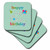 3dRose Happy 81st Birthday, Cupcake with Candle, Balloons, Hat, Colorful - Coasters (CST_351661_2)
