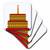 3dRose Cute Chocolate and Yellow and Red Decorated Cake with One Candle - Coasters (CST_357014_2)