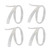 Silver Glitter 70 Cut-Out Numbers, 70th Birthday Party Anniversary Decorations DIY Essentials