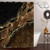 Gibelle Brown Fabric Black Marble with Gold Veins Shower Curtain Set with Hooks, Abstract Modern Luxury Art Waterproof Shower Curtain for Bathroom Decor, 72 x 72