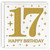 Gold 17th Birthday Card, Laser Cut Glitter Girl Boy Age 17 Gift For Daughter, Son