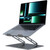JCZT Foldable Laptop Stand for Desk, Adjustable Height Ergonomic Computer Stand, Aluminum Portable Laptop Stands Holder Riser for MacBook Air Pro, All 10-16" Notebooks Laptops, Space Gray