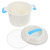 Microwave Rice Cooker Vegetable Steamer Set Portable Travel Removable Non- Stick Pot Kitchen Cookware for Cooking Soup Rice Stews Oatmeal 20X20X15.5CM